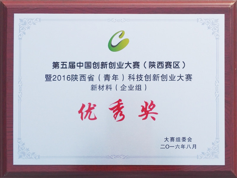第五届中国创新创业大赛（陕西赛区）优秀奖