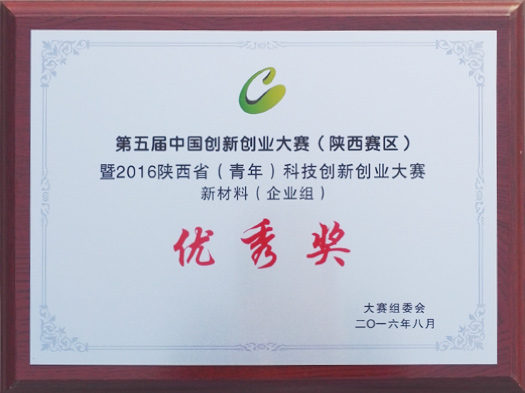 第五届中国创新创业大赛（陕西赛区）优秀奖